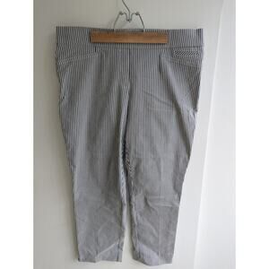 Anne Klein Blue and White Striped Slim Ankle Pants Size 12